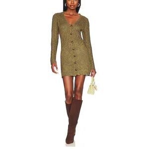 Revolve All The Ways Olivia Knit Cardigan Sweater Dress Olive Multi Medium